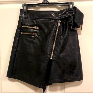 Mini leather skirt